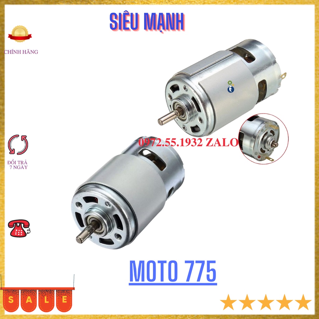 Moto 775 điện áp 12v đường kính trục 5mm công suất:2-150w