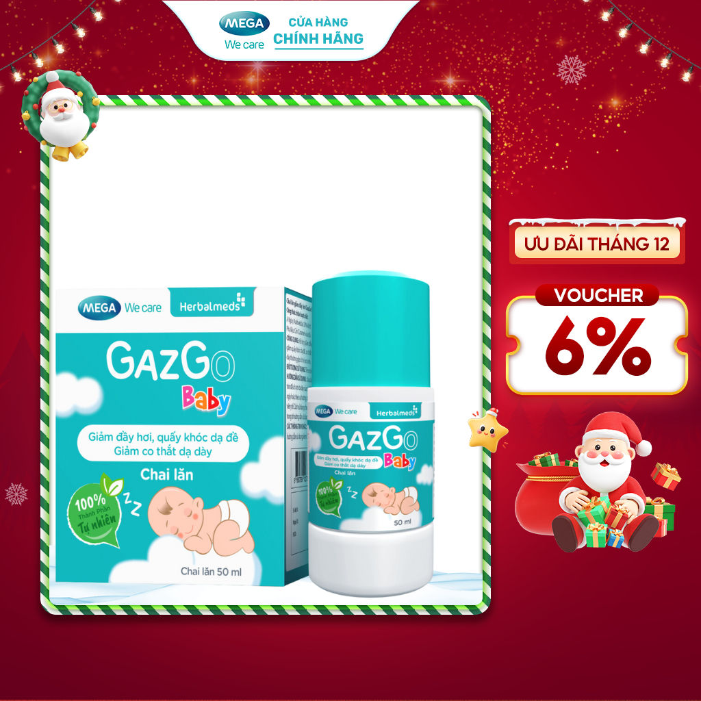  Chai lăn giúp giảm đầy hơi quấy khóc dạ đề cho trẻ sơ sinh Mega We Care Gazgo Baby  50ml  