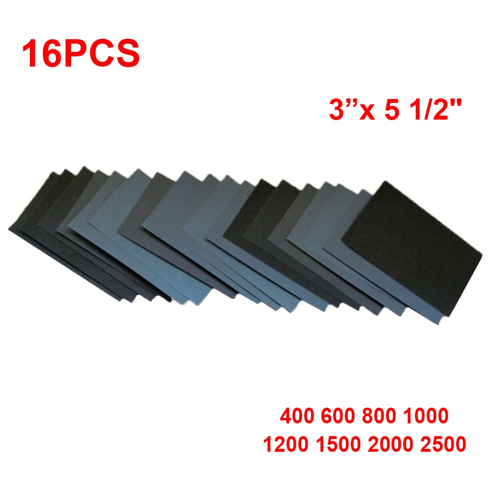16X giấy nhám khô ướt 400 ~ 2500 Grit miếng chà nhám mài mòn giấy đánh bóng
