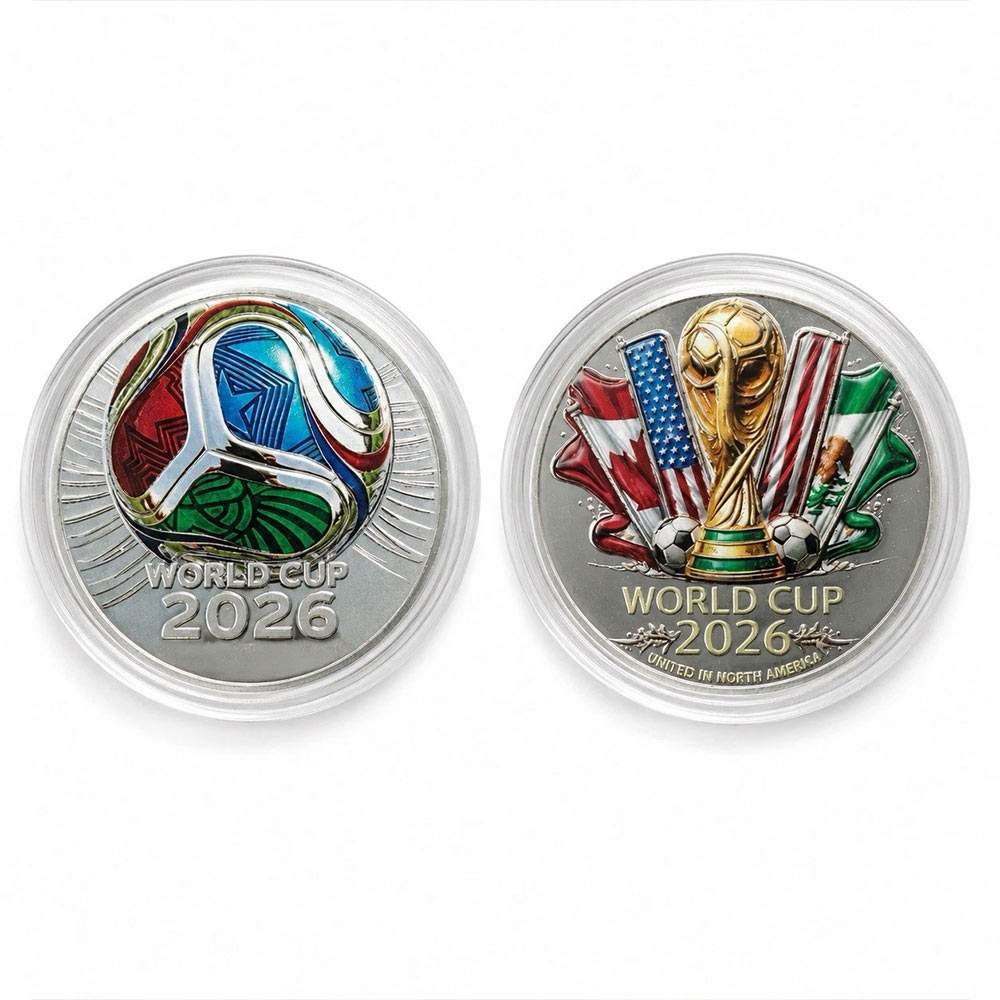 3D Metal Alloy 2026 Football World Cup Commemorative Coin 1pc Souvenir Gift