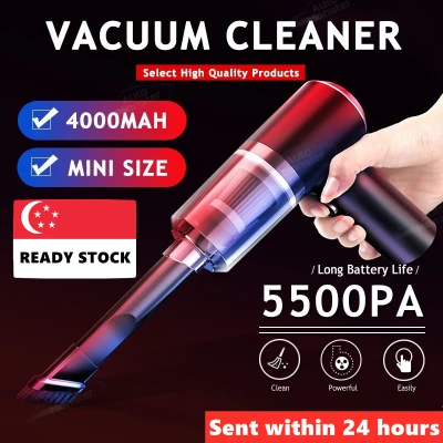 🔥🔥 [SG] READY STOCK 5500PA Mini Vacuum Cleaner Wireless Car Vacuum Handheld Portable Wet Dry Dual Use