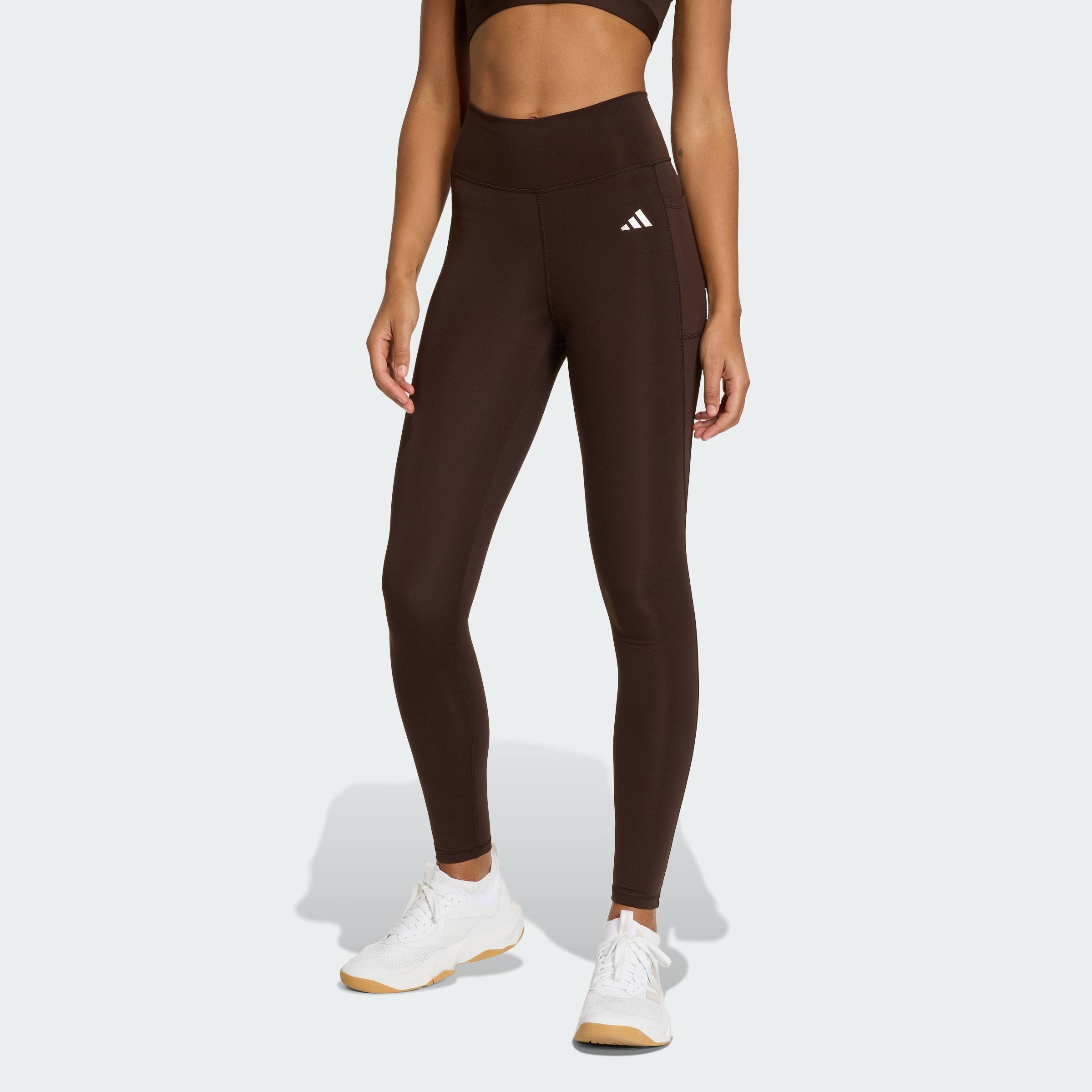 adidas Gym & Training Quần Legging Dài Optimé Essentials Có Túi Ẩn Nữ nâu JZ0824
