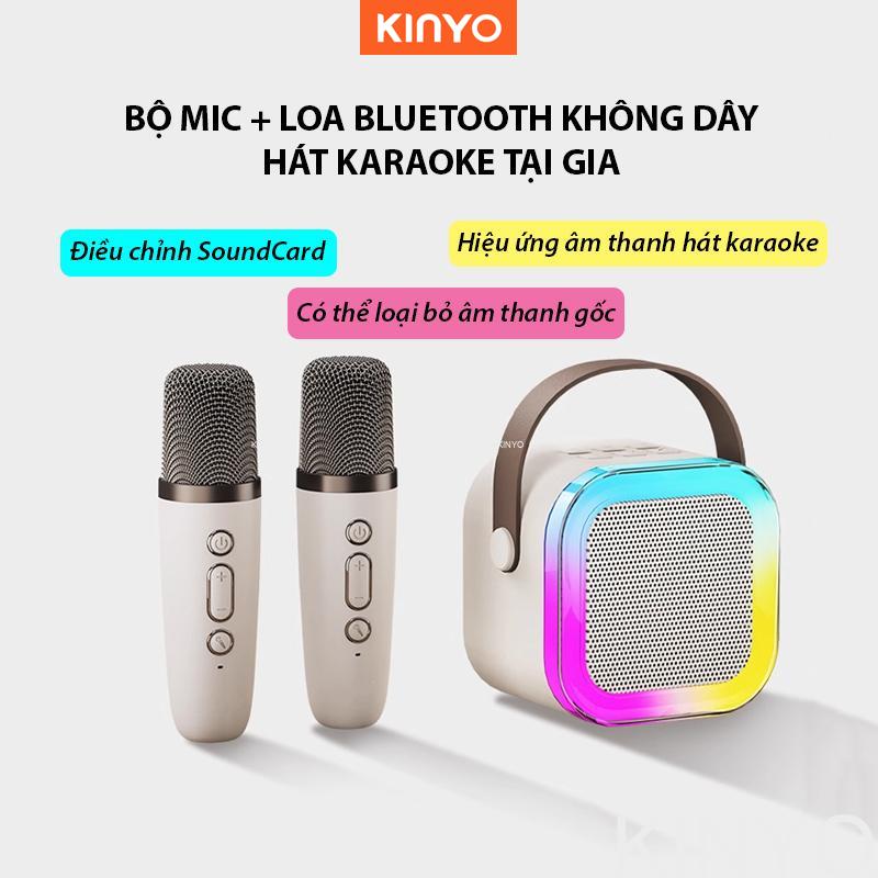 Bộ Loa Bluetooth 2 Mic Không Dây Mini Hát Karaoke Tại Nhà K12 Có Thể Thay Đổi Giọng Dễ Sử Dụng