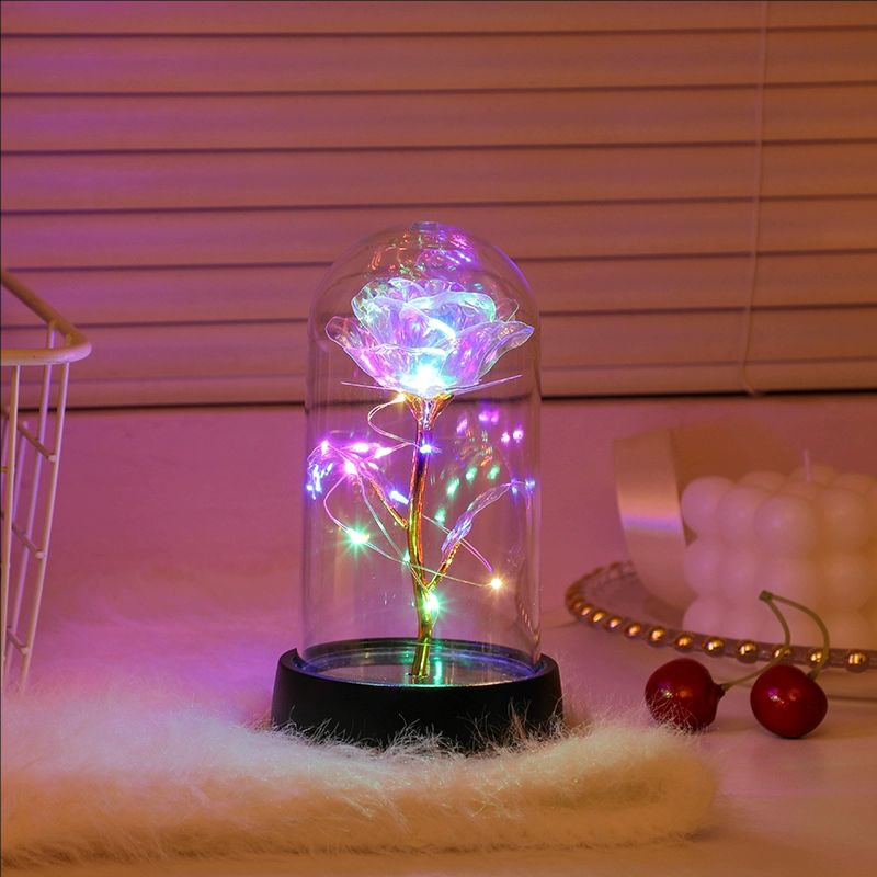 Lampu Tidur Bunga Mawar Abadi LED Hadiah Romantis Untuk Anniversary & Hari Valentine