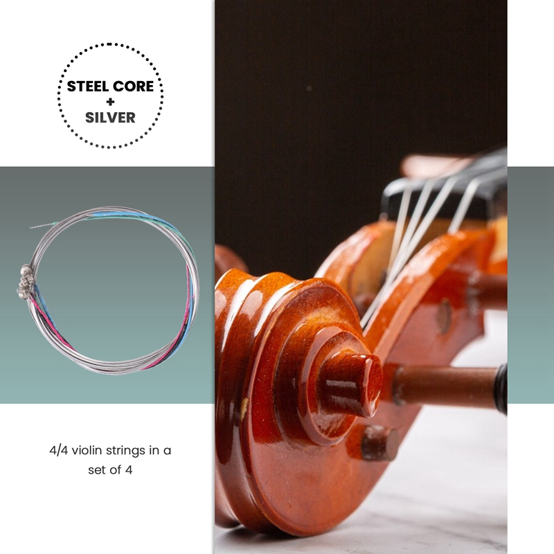 Set Steel Core E A D G Violin Strings for Full Size 4/4