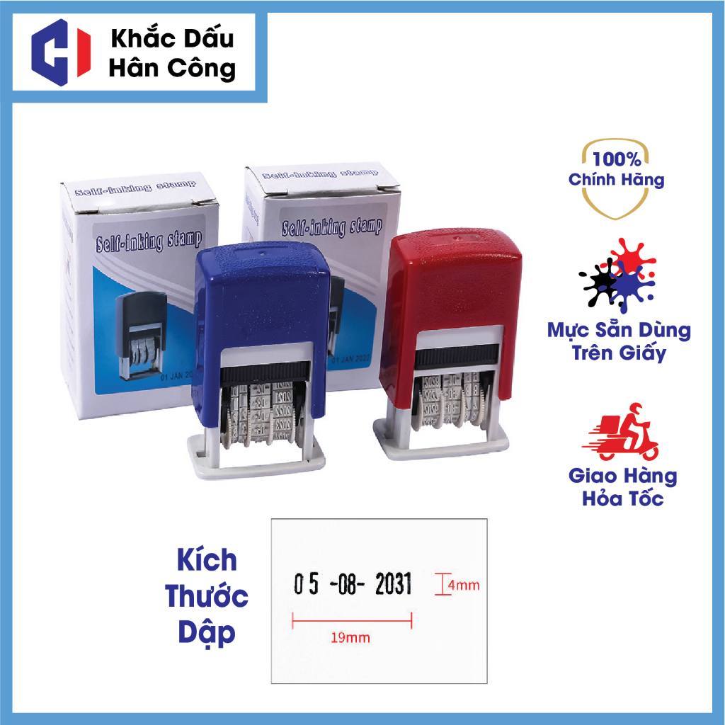 Con Dấu Dập Tự Động Mini ( Ngày Tháng Năm) Date Số Giá Rẻ