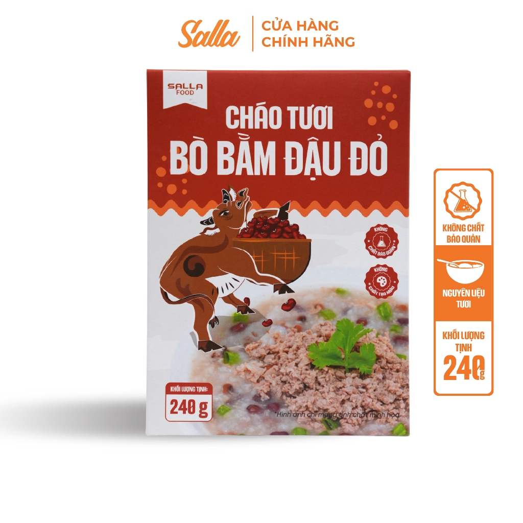 Cháo Tươi 6 Vị Túi Retort SALLA Ngon Như Nhà Làm 220g - Bổ Dưỡng, Nhanh Chóng, Tiện Lợi