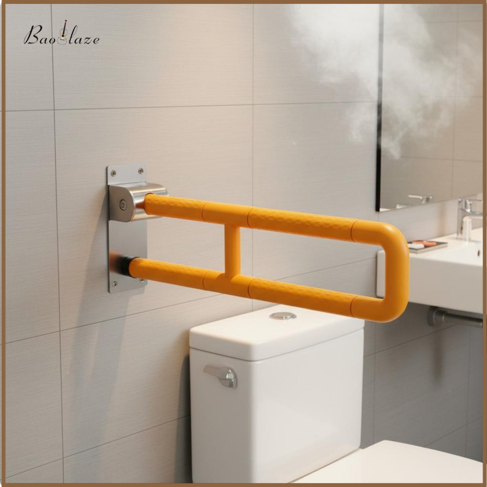 Baoblaze Anti-Slip Grip Handicap Toilet Bar Sturdy & Stable Wall Mounted Support Handle High Load Capacity Toilet Safety Heavy Duty for Elderly, Disabled Women, Bathroom ราคา 1,503 บาท*ส่งฟรี