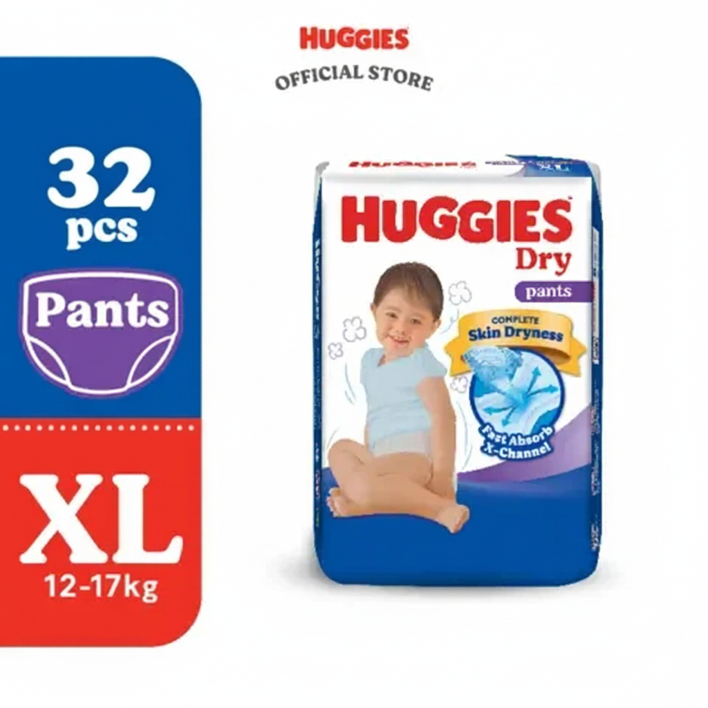 HUGGIES Dry Pants Baby Diapers (M/L/XL/XXL/XXXL) | Ultra Dry Leak Protection | Soft & Breathable Pants Diaper