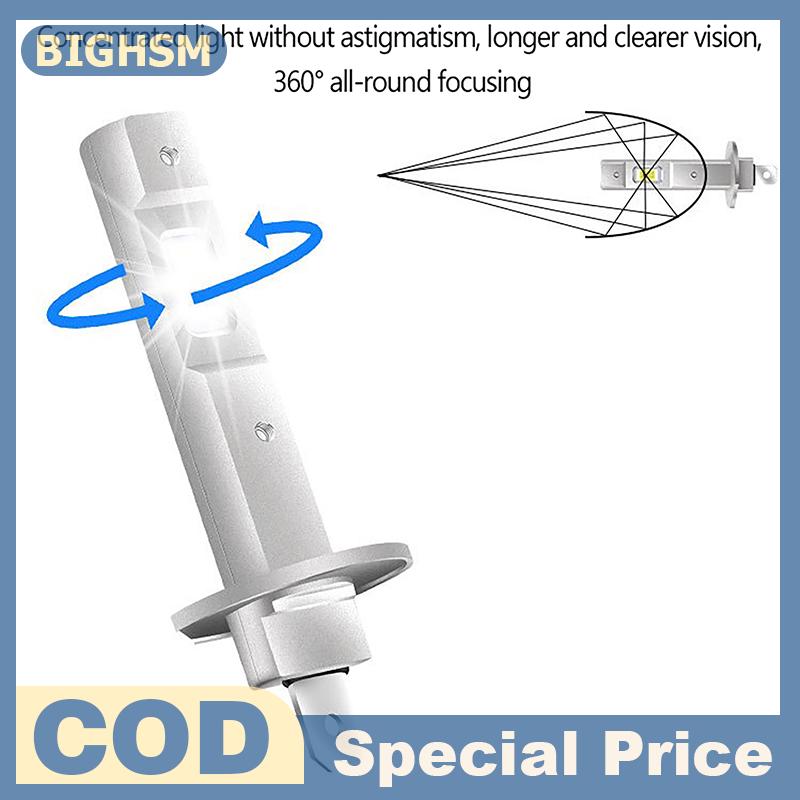 BIGHSM 1pcs H1 bóng đèn 1:1 mini kích thước 6500K trắng siêu sáng LED Sương Mù Ánh sáng bóng đèn 60000 giờ tuổi thọ xe Led phía trước đèn pha