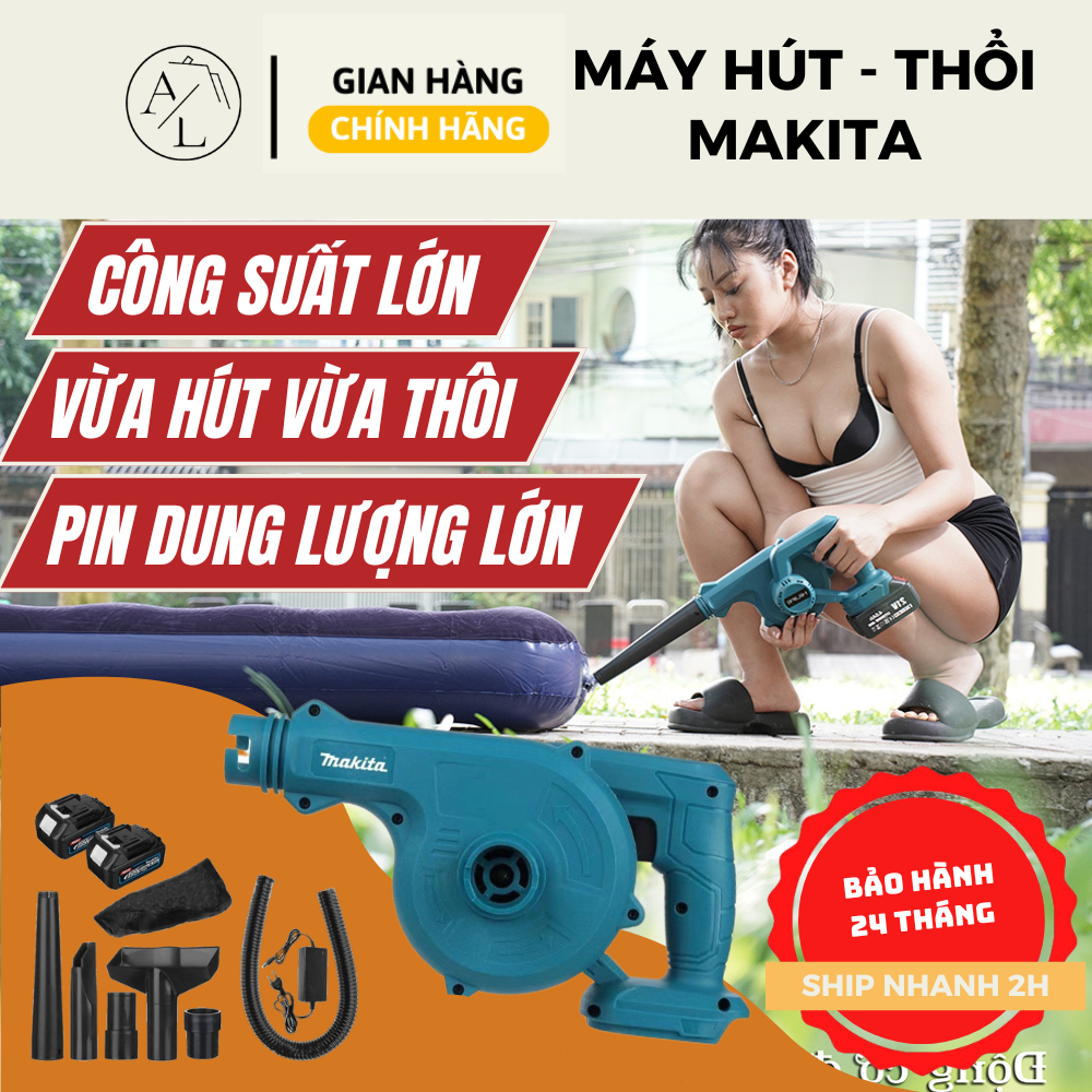 Máy thổi bụi cầm tay MAKITA , thổi hút 2 trong 1, công suất 680w, máy thổi hút bụi làm sạch