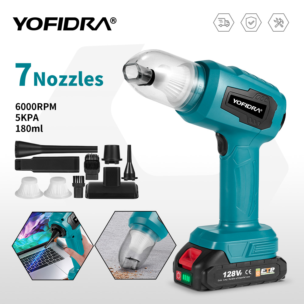 500W air blower set Centrifugal Blower Suction 128VF Wireless Vacuum Cleaner 6000RPM Portable Air Blower Dust Tool for Makita 18V Battery