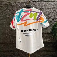 IELGY 【M-4XL】 New Summer Fashion plus size Mens T-shirt Loose Personality Printed Top