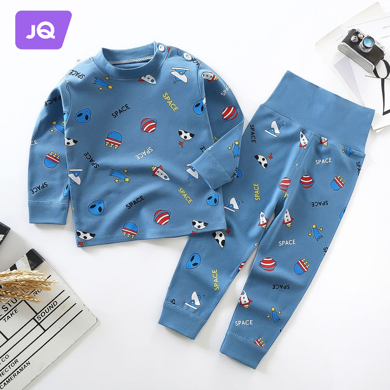 Joyncleon dễ thương cà rốt hoạt hình in bé bông innerwear thiết lập cho mùa thu và mùa đông, ấm thoải mái tay dài áo và quần