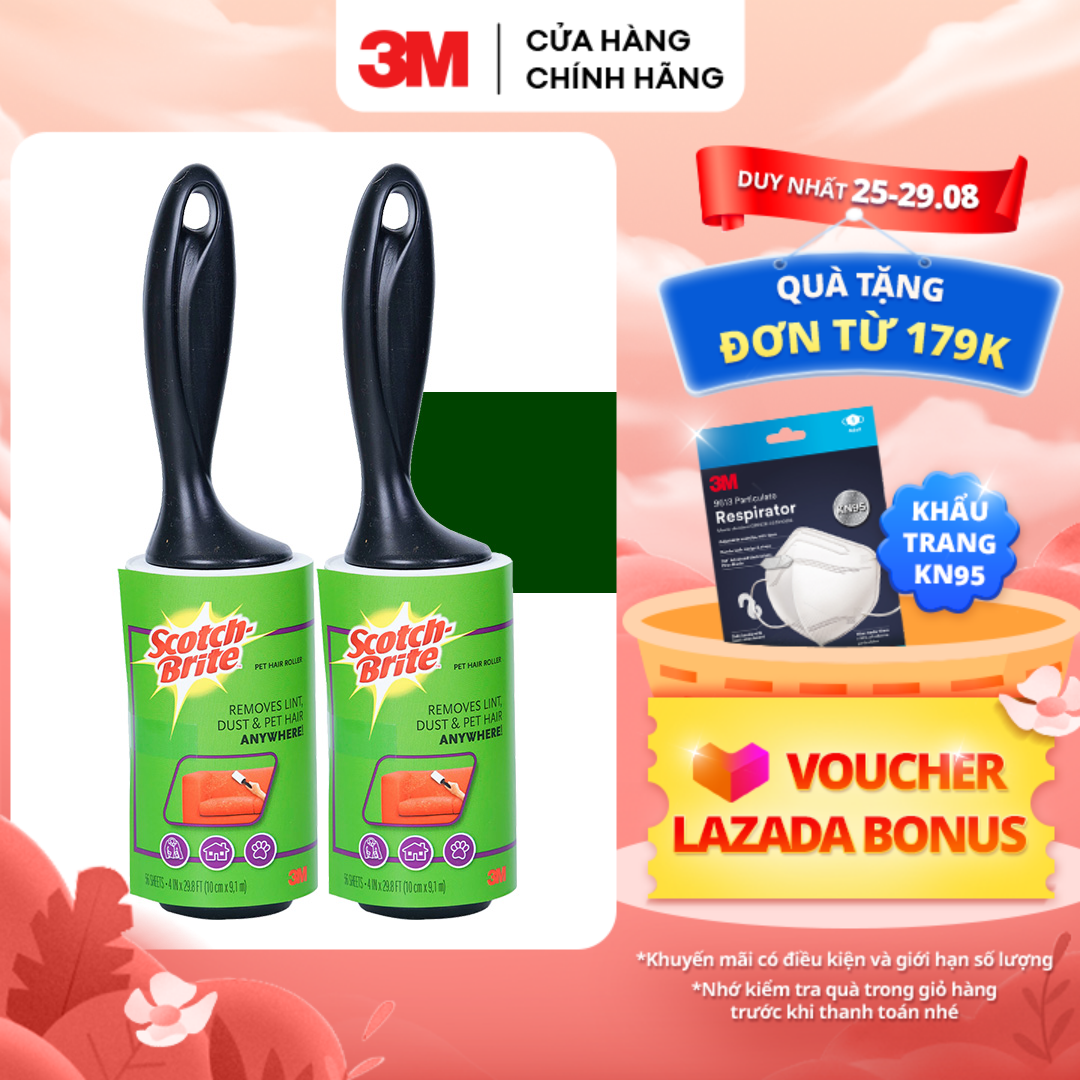 Combo 2 cây lăn bụi scotch brite 3m 56 lớp đa năng 3m™ scotch-brite™, 56 lớp, xé dễ dàng, không để lại keo