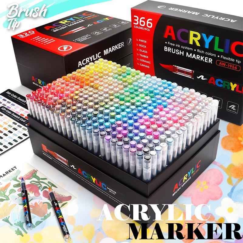 Bộ bút acrylic 288-366 màu dung tích lớn đầu cọ mềm bút vẽ nghệ thuật chuyên nghiệp