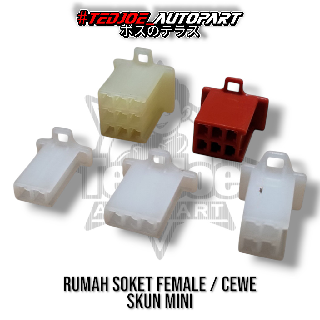 ( Per 10 Pcs ) Soket Kosongan Female Cewek Mini Rumah Skun 2 3 4 6 9 Pin | Socket Konektor Kabel Motor Universal Soket Cewek Only Tanpa Skun High Quality Warna Random Harga 19,800 rupiah*Gratis Ongkir