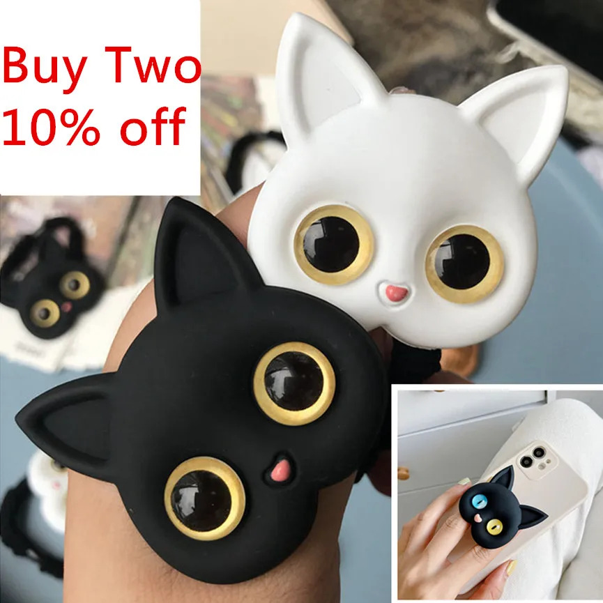 Không khí sac điện thoại chủ griptok Hàn Quốc Ins Kawaii 3D Mèo Điện thoại di động ngón tay Nhẫn đứng Grip Tok điện thoại di động phụ kiện cho Iphone