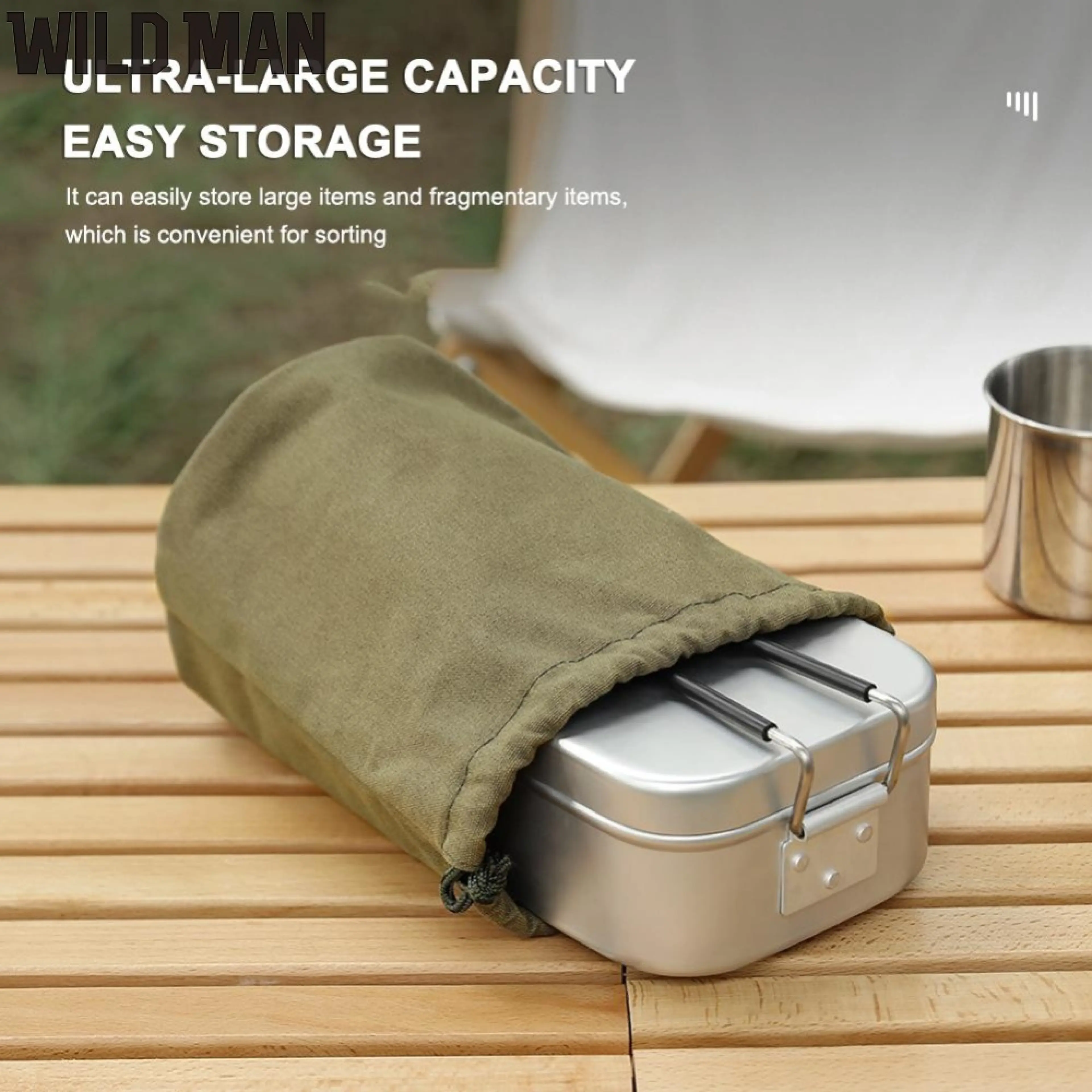 Large Capacity Canvas Storage Trunk for Camping and Hiking Outdoor Gear Organizer with Secure Closure