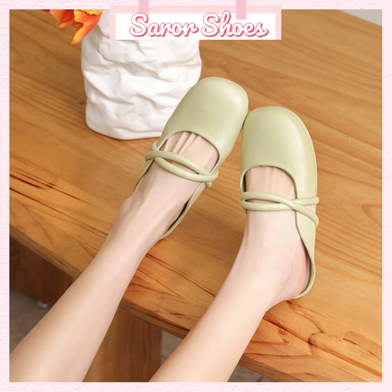 🎉12.12🎉🔥HOT🔥Giày sandal đế bệt phong cách retro, giày mũi tròn mùa hè thích hợp cho bé gái, có 4 màu