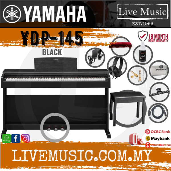 Yamaha Arius YDP-145 88-Keys Digital Piano with Headphone and Bench - Black ( YDP145 ) Malaysia