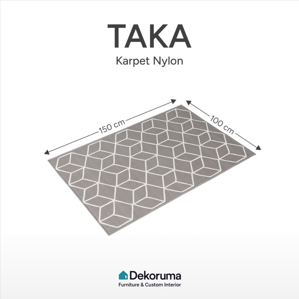Dekoruma TAKA Karpet Nylon / Karpet Lantai Nilon / Karpet Rumah Nylon - Grey