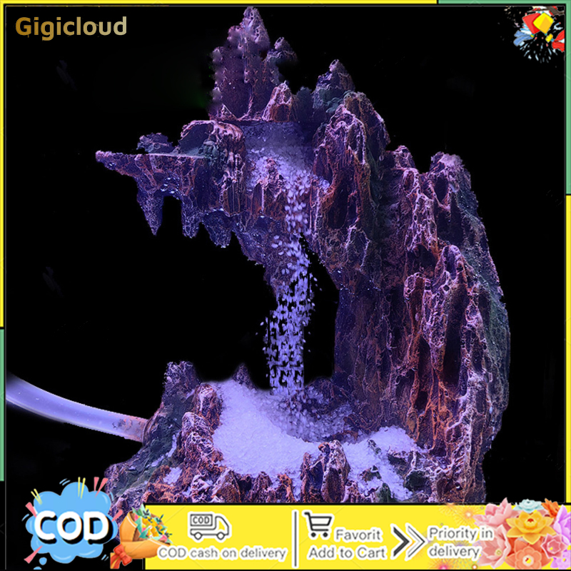 Fish Tank Rockery Decor Underwater Sand Waterfall Aquarium Mountain View Decoration Resin Landscape Ornament For Fish Tank ราคา 895 บาท*ส่งฟรี