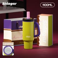 Sidagar 1100ml Jumbo Tumbler with Push-Button Lid  Tahan Dingin Es Lama  Botol Hadiah Premium untuk Mobil