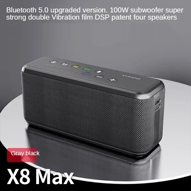 New XDOBO X8 Max 100W Loa Bluetooth không dây di động TWS Subwoofer 20000mAh Công suất lớn Điện thoại di động khẩn cấp
