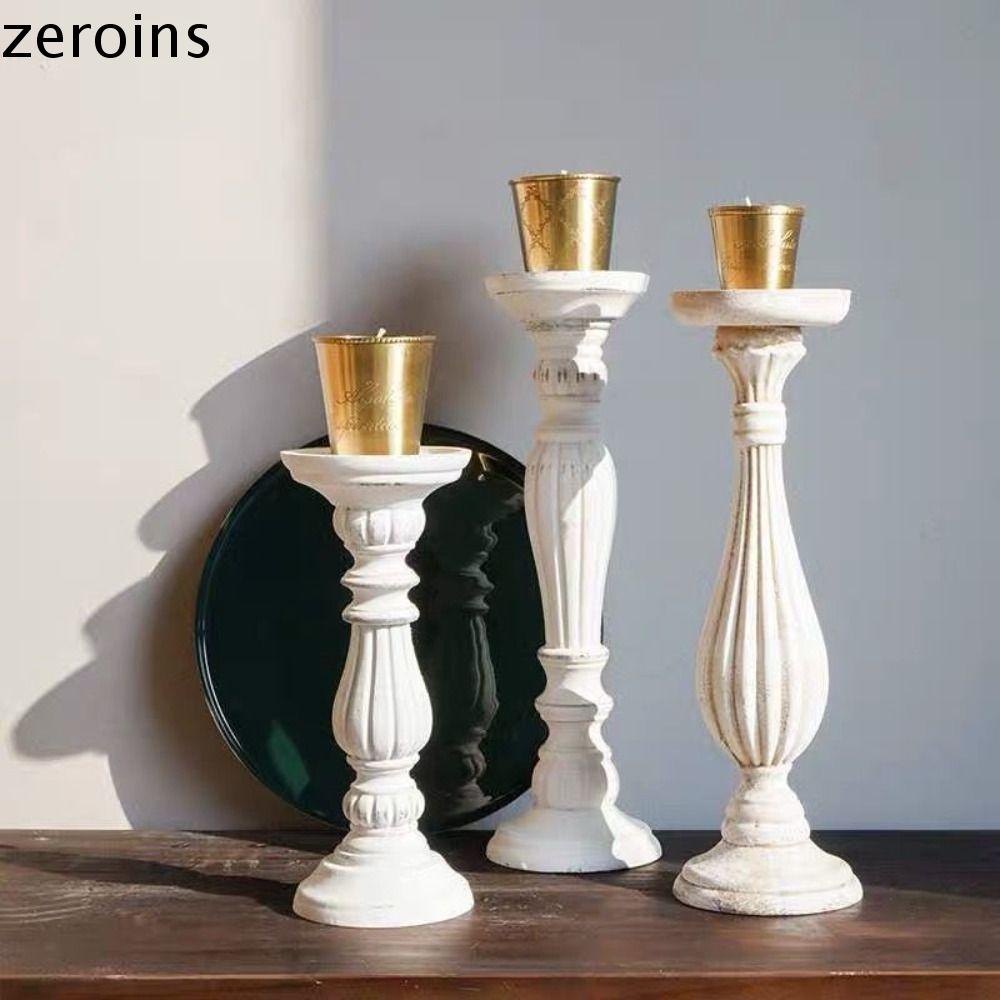 ZEROINS Đa năng Phong Cách Châu Âu Bằng gỗ Trang Trí Nội Thất Nguyên liệu Vật Liệu Tự-Sơn Dễ dàng để sử dụng Ăn Tối dưới ánh nến Nhà Ở Lại Đèn nến Đồ Trang Trí Nhiếp ảnh Đạo Cụ Bàn Đồ Trang Trí Người Giữ ngọn nến