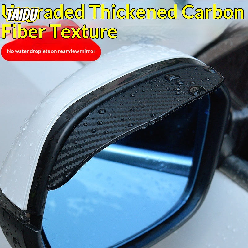 TAIDU Upgraded Thick Carbon Fiber Pattern Car Side Mirror Rain Visor, Anti-Drip Water Repellent Design for Clear Visibility Giá 17,000 Đồng*Miễn phí vận chuyển
