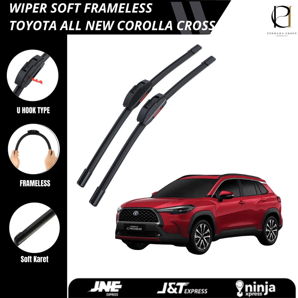 1 Pasang / 1 Set Wiper Mobil Frameless Toyota All New Corolla Cross - Permana Group Indonesia Harga 55,000 rupiah*Gratis Ongkir