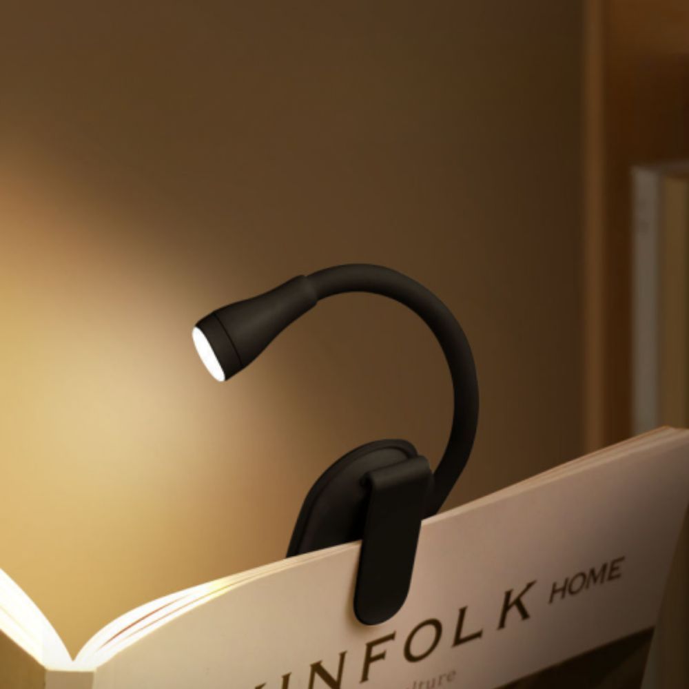 Clip Light Book Night Rechargeable Rechargeable 3 Color 360° Flip LED Mini Study Eye Protection Lamp For Reading Bedroom