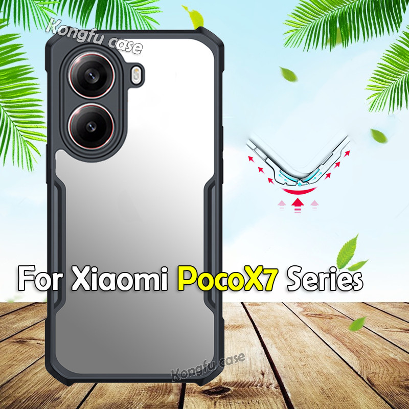 Acrylic Casing For Xiaomi Poco X7 X6 Pro PocoX7Pro PocoX7 PocoX6Pro PocoX6 5G 2025 Clear Phone Case Shockproof Cases Lens Protection Bumper Casing Back Cover