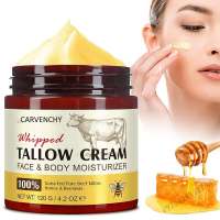 100% Grass-Fed Beef Tallow Balm - Pure Honey Beeswax Face Body Cream Moisturizer 120g