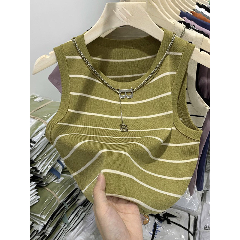 Áo Len 3 Lỗ Sát Nách Nữ Croptop Chất Đẹp