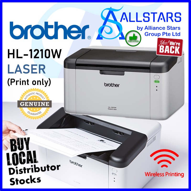 (ALLSTARS : We are Back Promo) Brother HL-1210W Single Function Wireless Mono Laser Printer / Standalone Print only (Warranty 3years with Brother SG) Singapore
