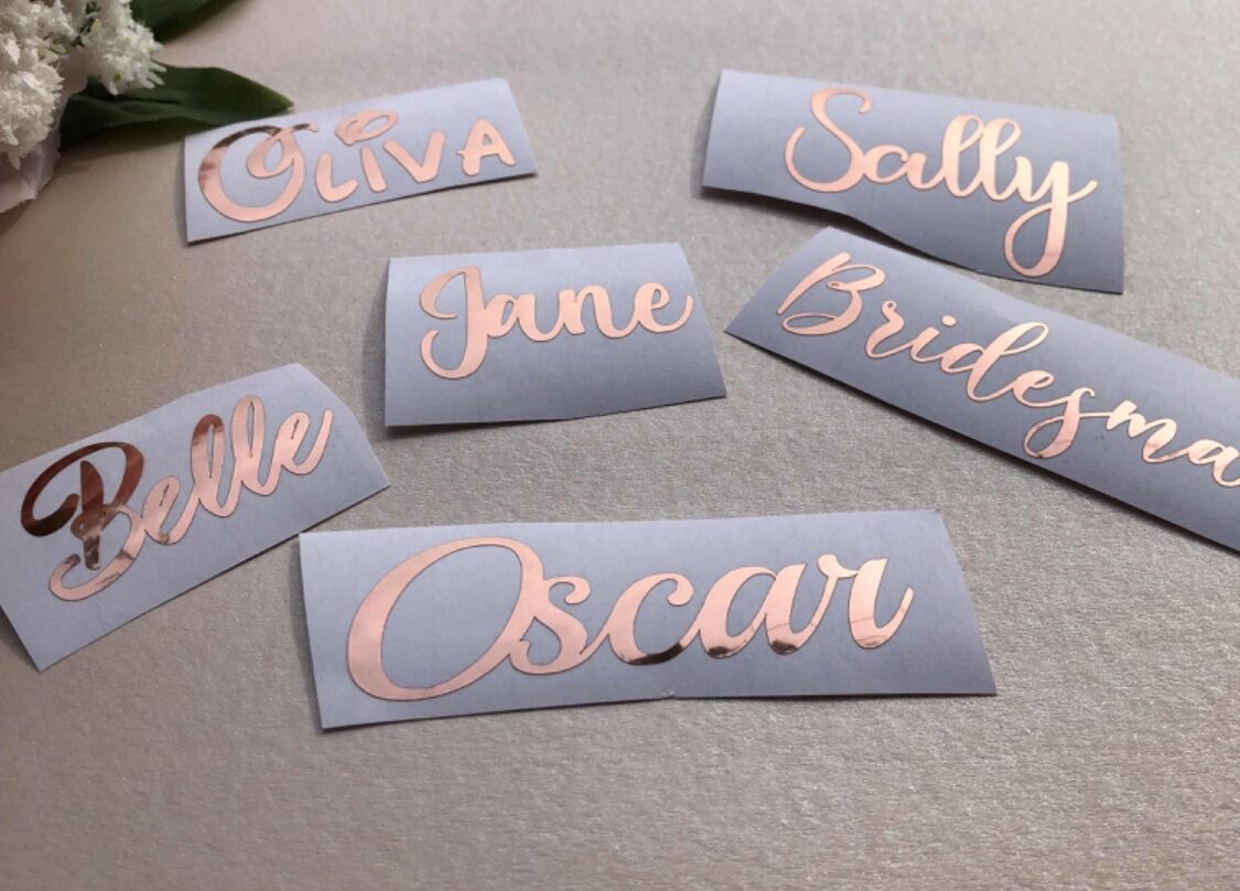 Personalised Name Sticker/ Customised Vinyl Decal/ Labels ( Rose Gold / Silver / Gold )