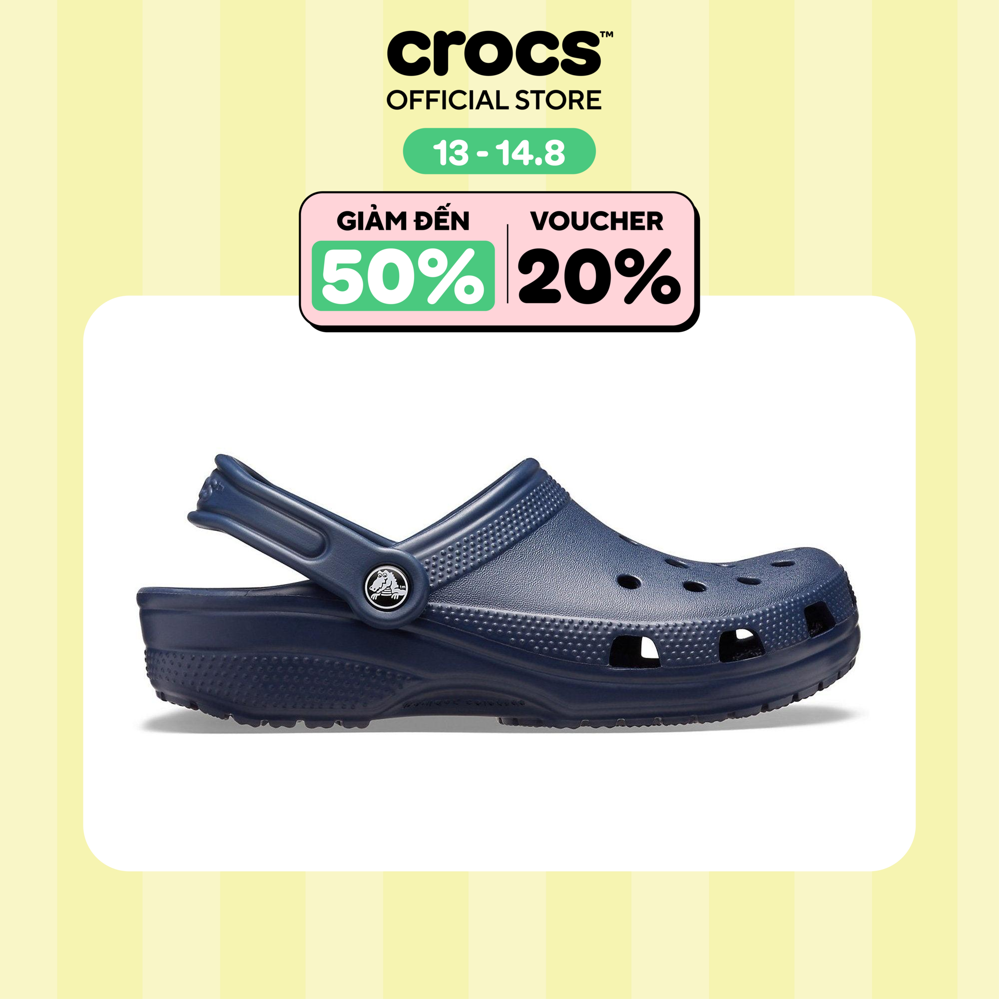 Giày Crocs Classic Clog Unisex màu trắng - Mẫu 10001-100 - Thoáng khí, êm ái