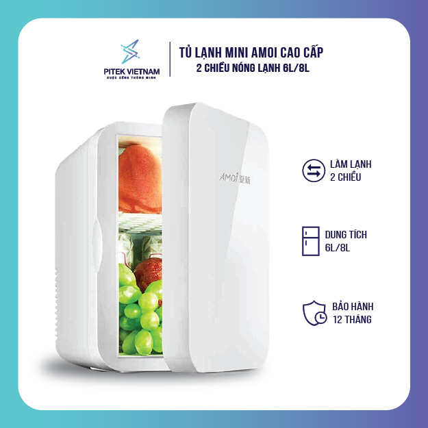 Tủ lạnh mini AMOI cao cấp điều chỉnh 2 chiều nóng lạnh 6L 8L - Pitek