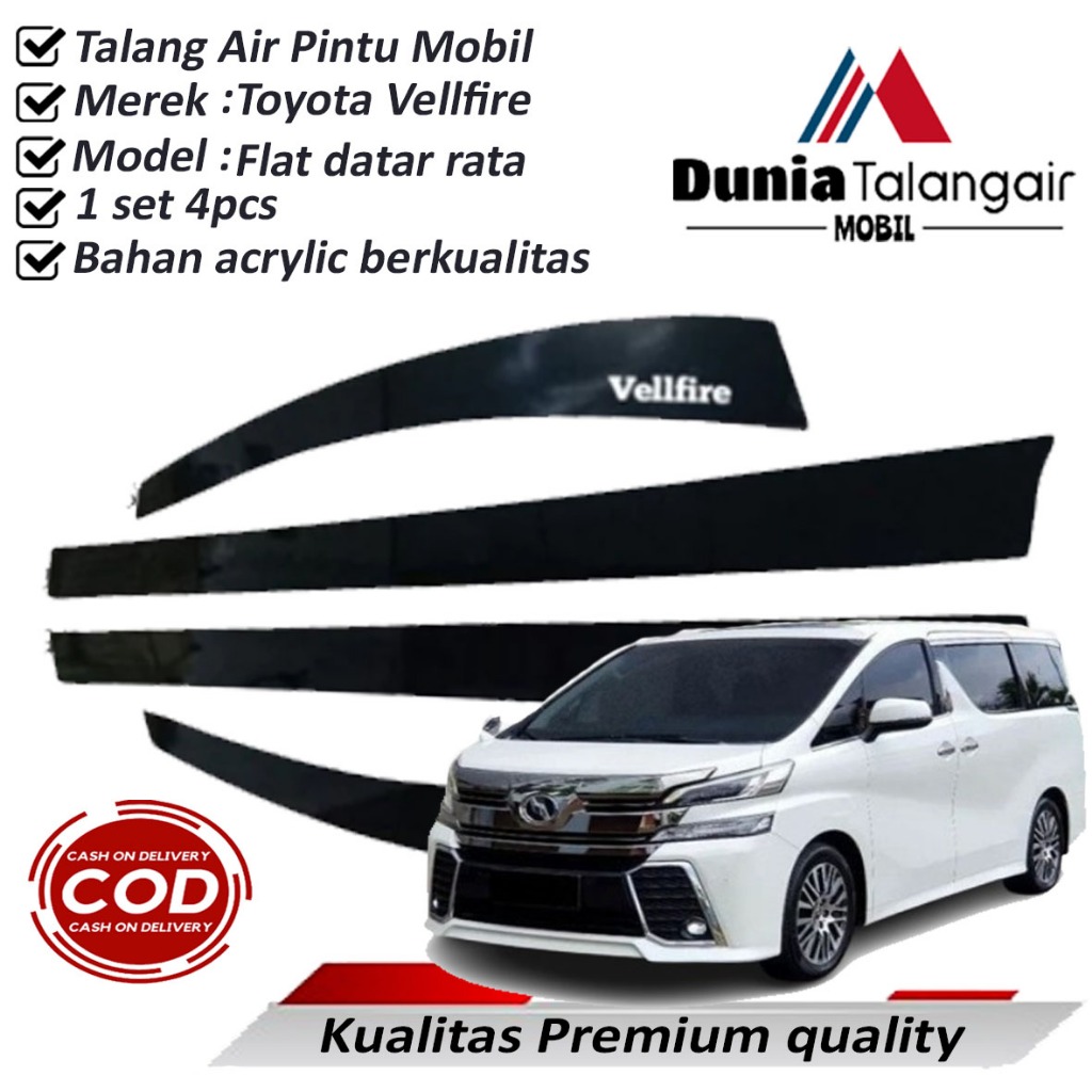 talang air mobil Toyota Vellfire List Chrume THN 2015-2023 Premium Quality 4pintu Harga 400,000 rupiah*Gratis Ongkir