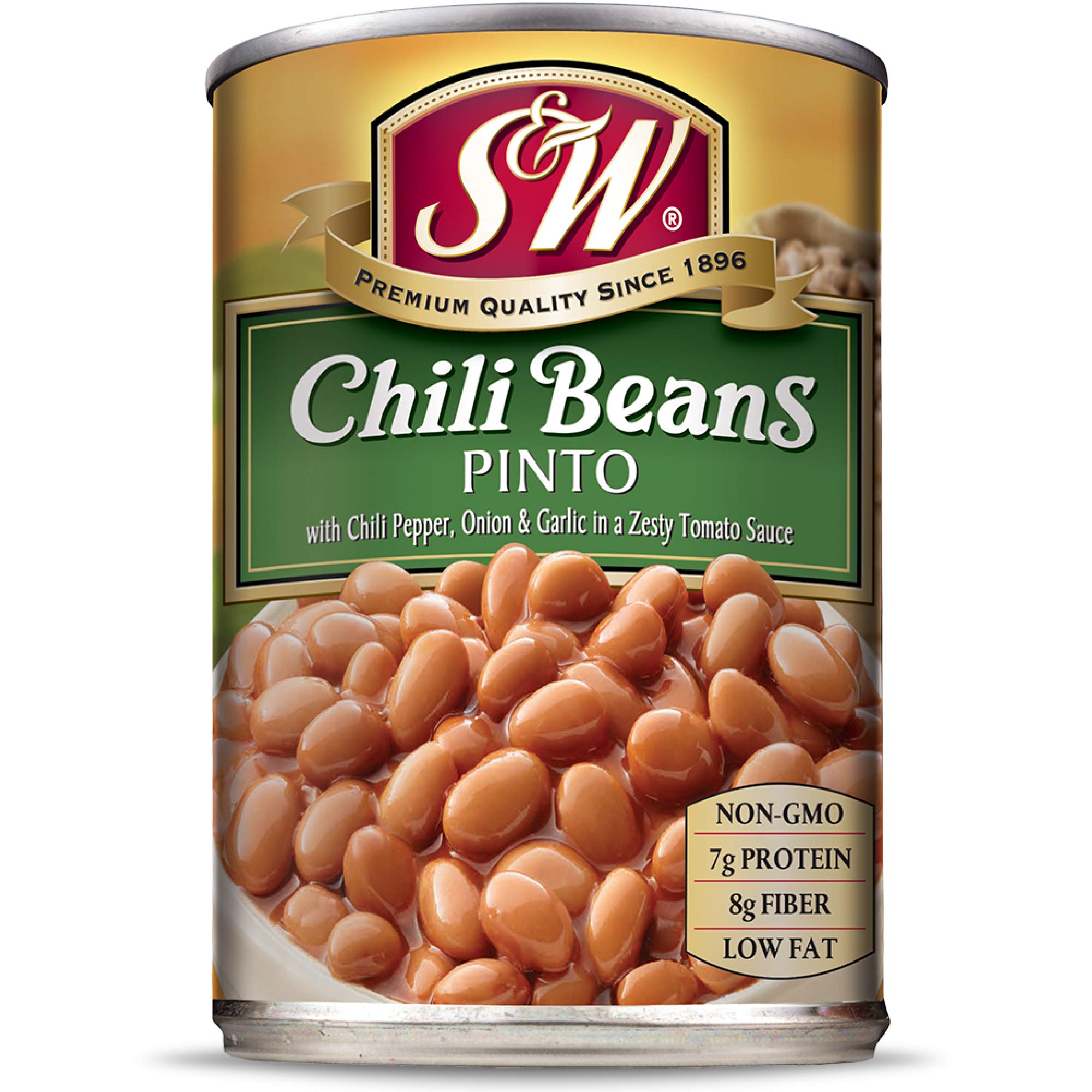 Đậu Cúc Vị Cay Đóng Hộp S&W Pinto Chili Beans, Lon 439g (15.5 Oz.)