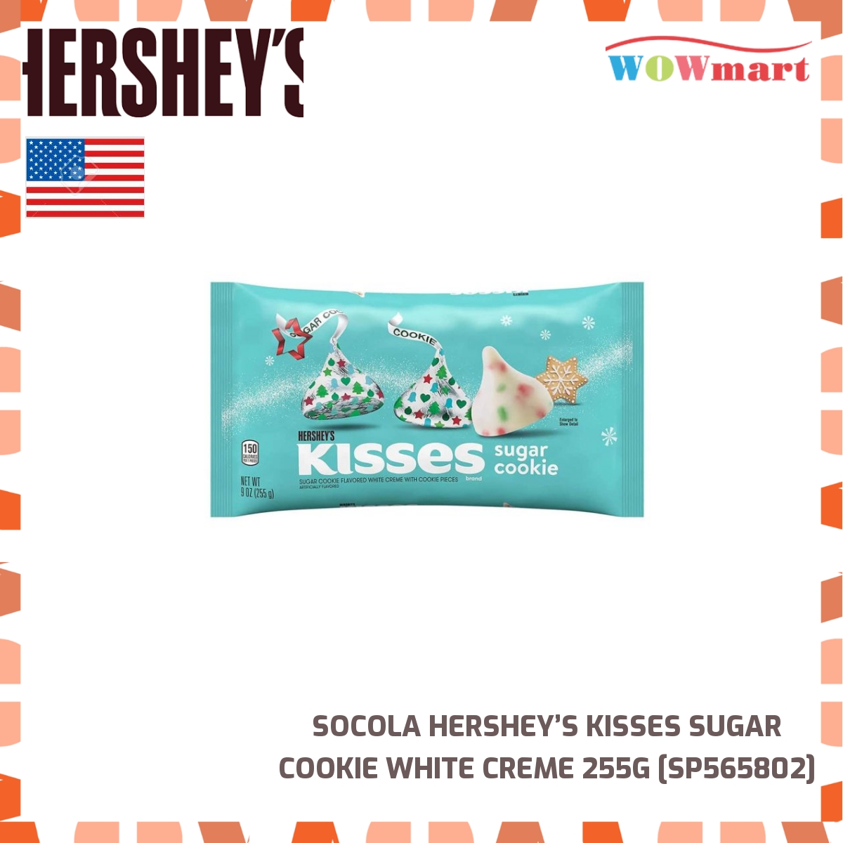 Socola Hershey’s Kisses Sugar Cookie White Creme 255g