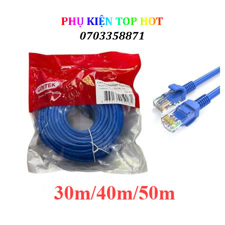 Dây mạng cat6 unitek đúc sẵn 2 đầu 30m 40m 50m - chính hãng