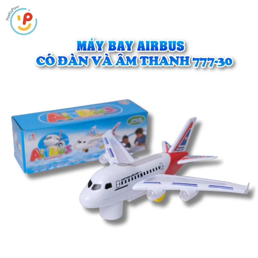 Máy bay Airbus đồ chơi có đèn và âm thanh 777-30 PeeKaPaw Toys