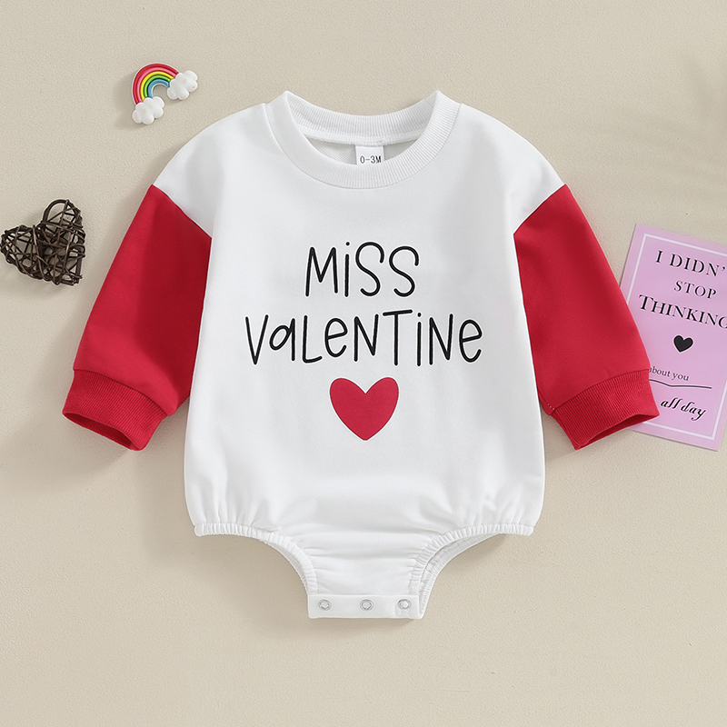 Heartandsoul- 0-18M Infant Baby Valentine s Day Jumpsuit Letter&Heart