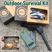Outdoor Survival Fire Starter with Whistle, Magnesium Flint Stone