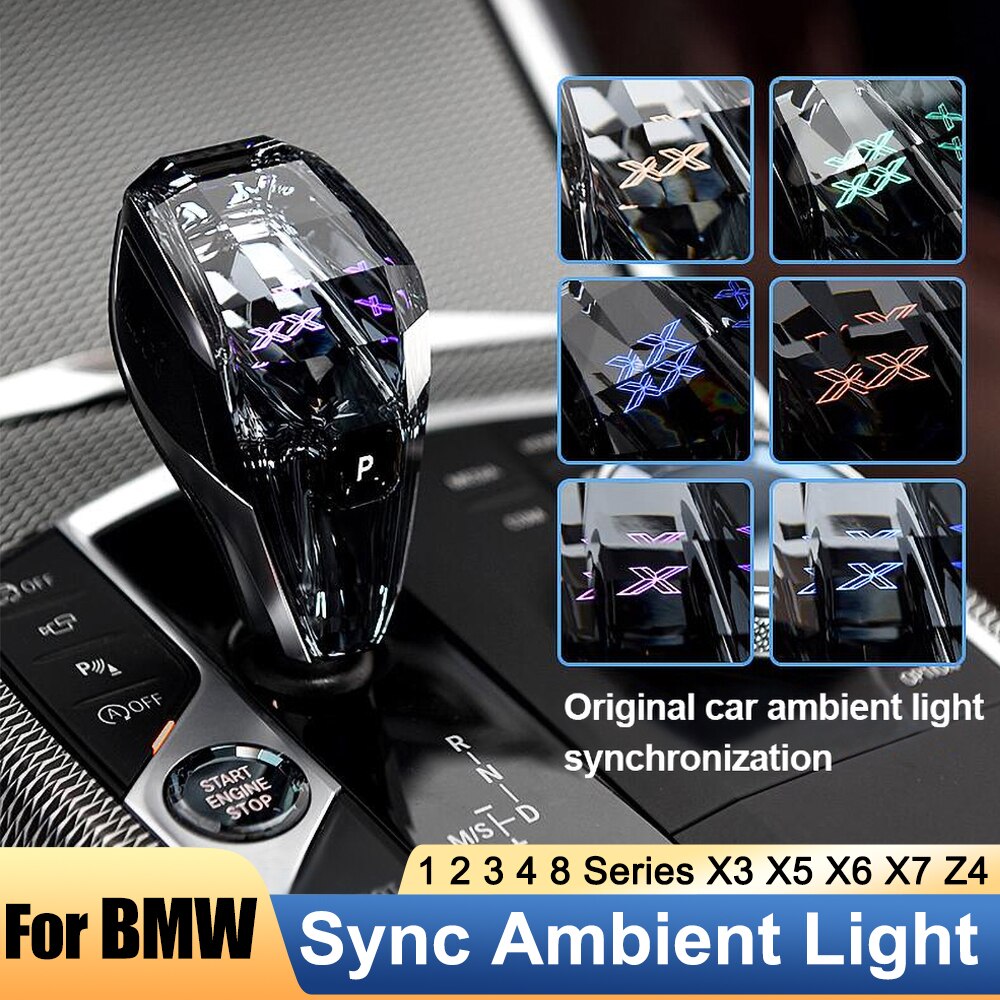  Mankaleilab Crystal Series Crystal Gear Shift Knob Crystal  Controls for BMW 1 2 3 4 8 X3 X4 X5 X6 X7 Z4 (Logo X) : Automotive