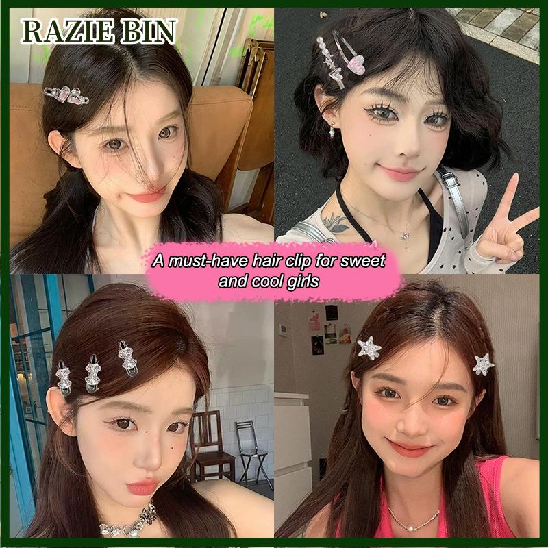 RAZIE BIN 1Set Y2K Sweet Metal Hairpins Women Bow Side Bangs Barrettes Multiple Styles Seamless Duck