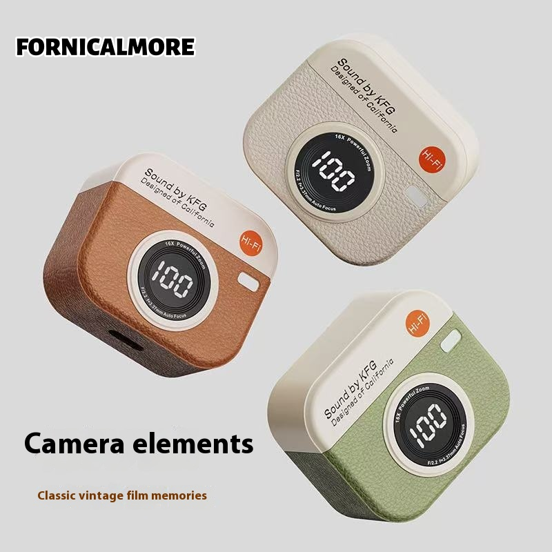 FORNICALMORE หูฟังบลูทูธไร้สายดีไซน์กล้องวินเทจ มีการยกเลิกเสียงรบกวนและแบตเตอรี่ยาวนาน ราคา 104 บาท*ส่งฟรี